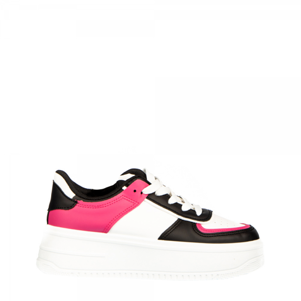 Γυναικεία αθλητικά παπούτσια Biona λευκά με ροζ, 2 - Kalapod.gr